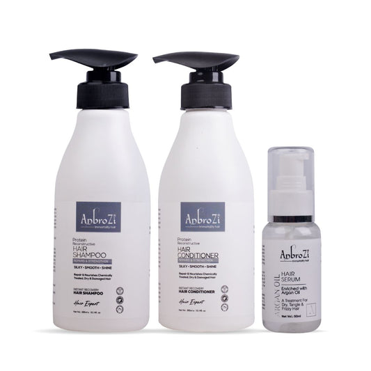 Protein Reconstructive Hair Shampoo, Conditioner & Argan oil serum Combo