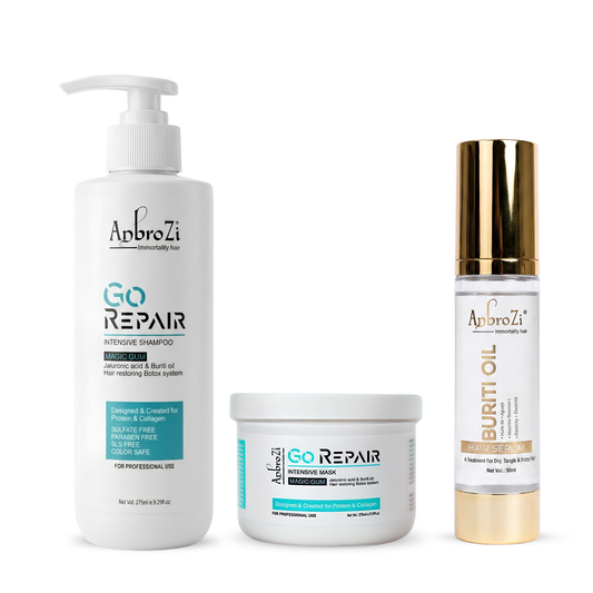 Go Repair Intensive Shampoo, Mask (275ml)  & buriti oil serum 50ml  Combo